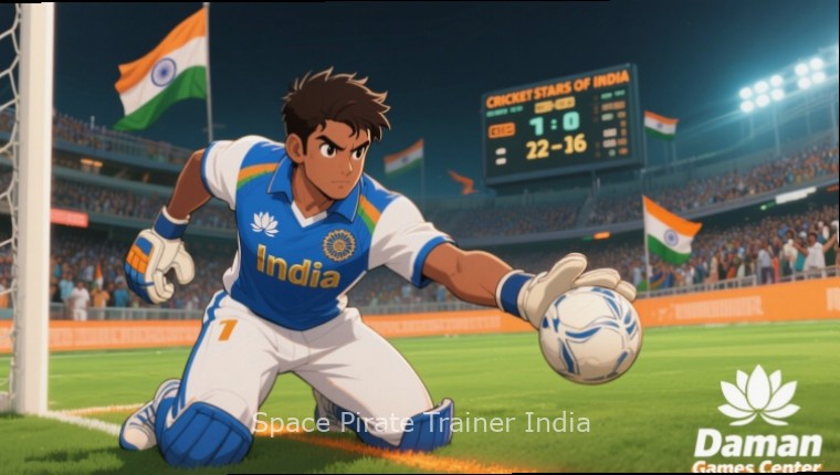 Space Pirate Trainer India - Localized Content Space Pirate Trainer India showing Indian-themed power-ups like diya and rangoli patterns on interface elements